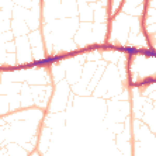Daytime road noise heatmap for BS15 8BY