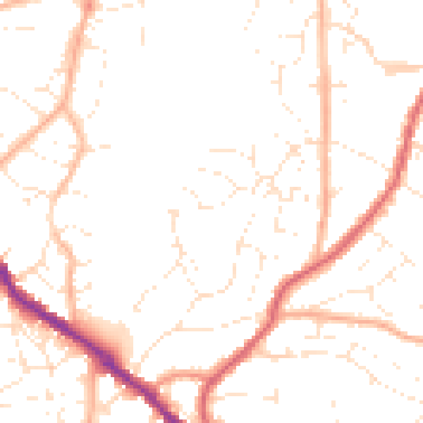 Daytime road noise heatmap for BS15 8DP