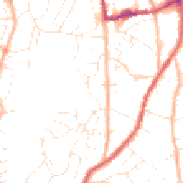 Daytime road noise heatmap for BS15 8DQ