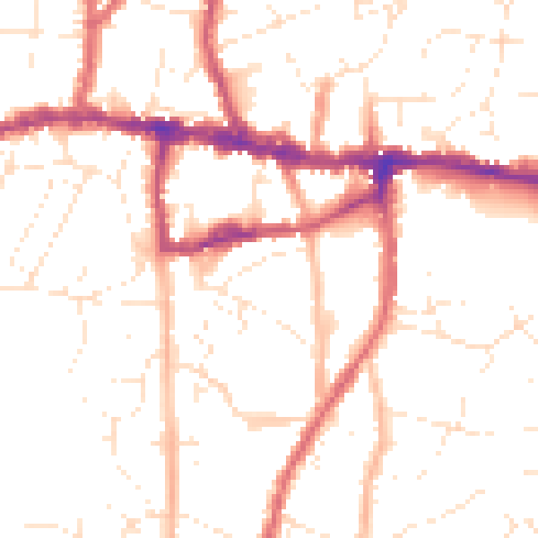 Daytime road noise heatmap for BS15 8DS