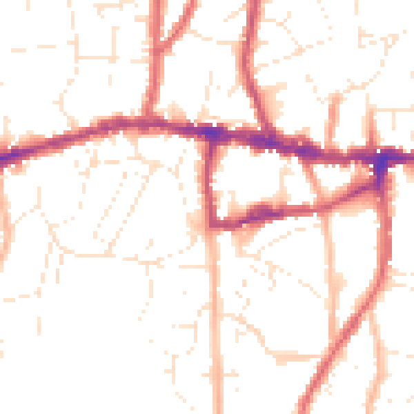 Daytime road noise heatmap for BS15 8EA