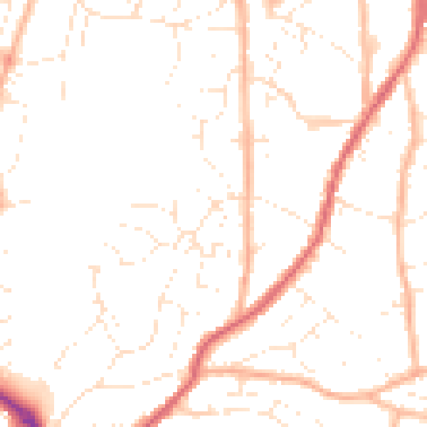 Daytime road noise heatmap for BS15 8EP
