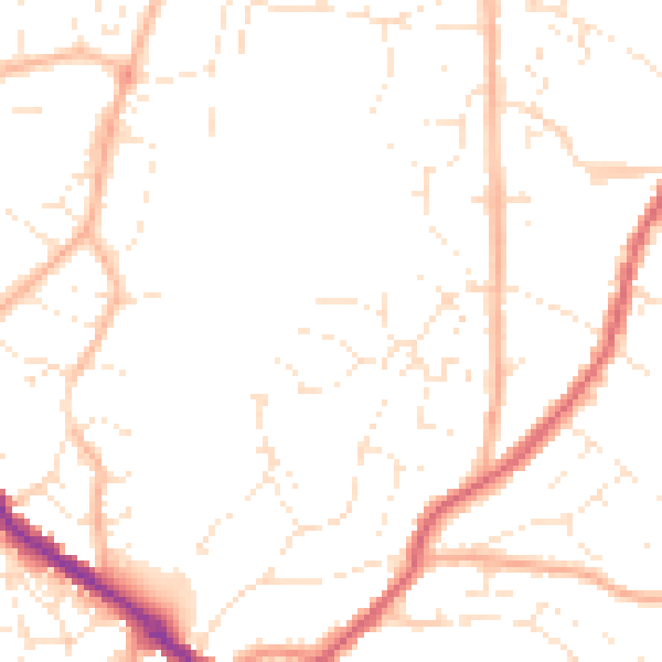 Daytime road noise heatmap for BS15 8EY