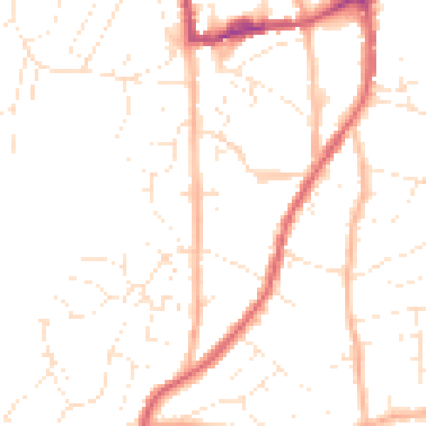 Daytime road noise heatmap for BS15 8FP