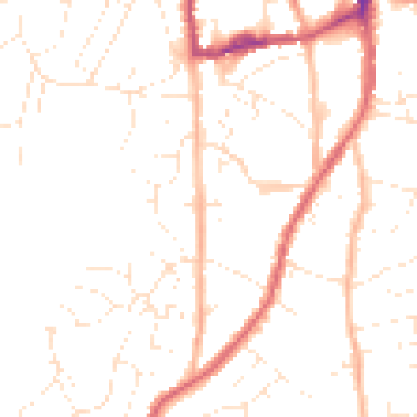 Daytime road noise heatmap for BS15 8FR