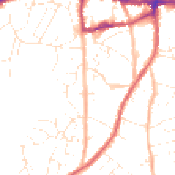 Daytime road noise heatmap for BS15 8FS