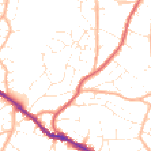 Daytime road noise heatmap for BS15 8HG