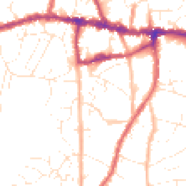 Daytime road noise heatmap for BS15 8JR