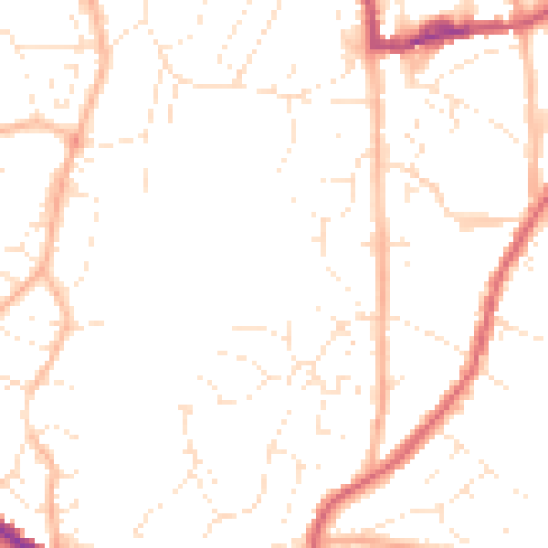 Daytime road noise heatmap for BS15 8JY