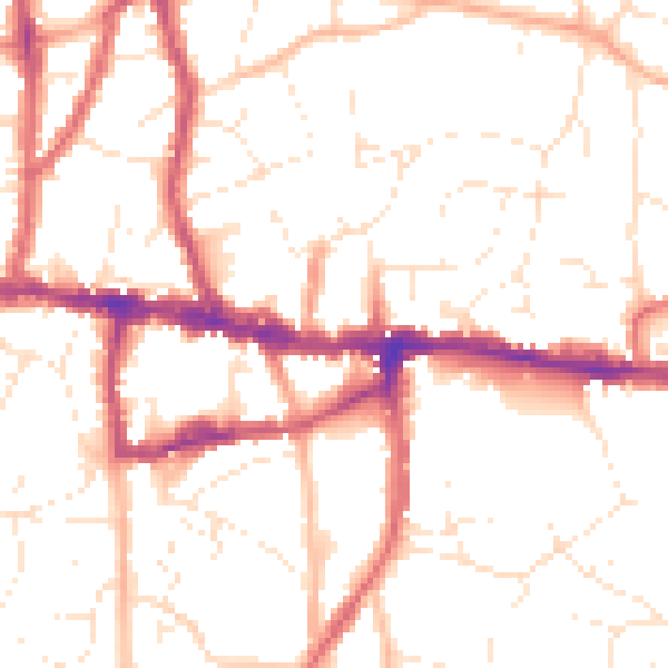 Daytime road noise heatmap for BS15 8LJ