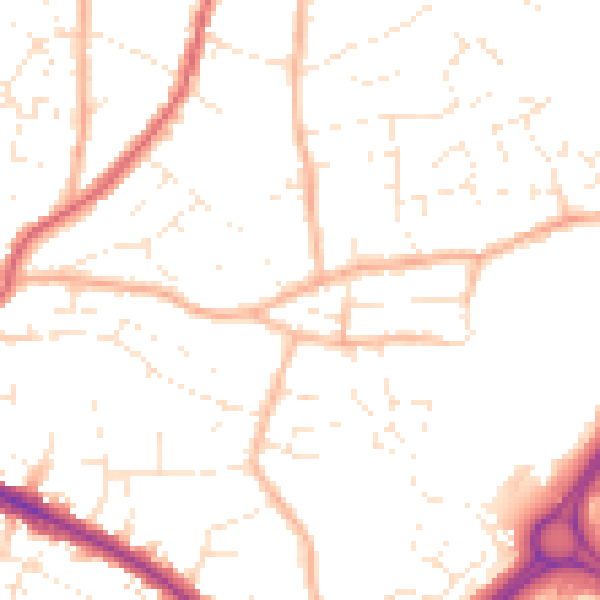 Daytime road noise heatmap for BS15 8QR