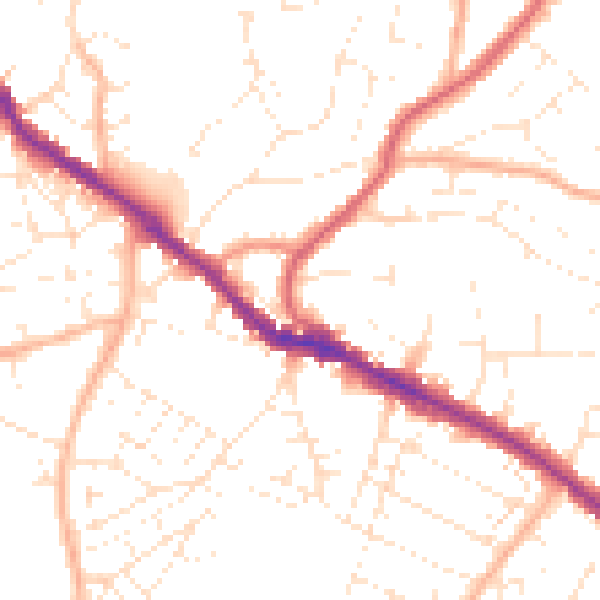 Daytime road noise heatmap for BS15 8SD