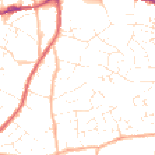 Daytime road noise heatmap for BS15 9AA