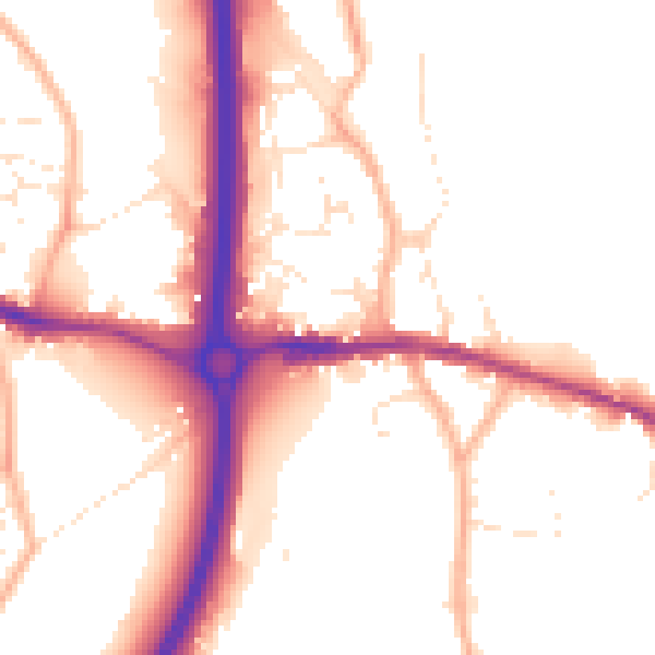 Daytime road noise heatmap for BS15 9JL