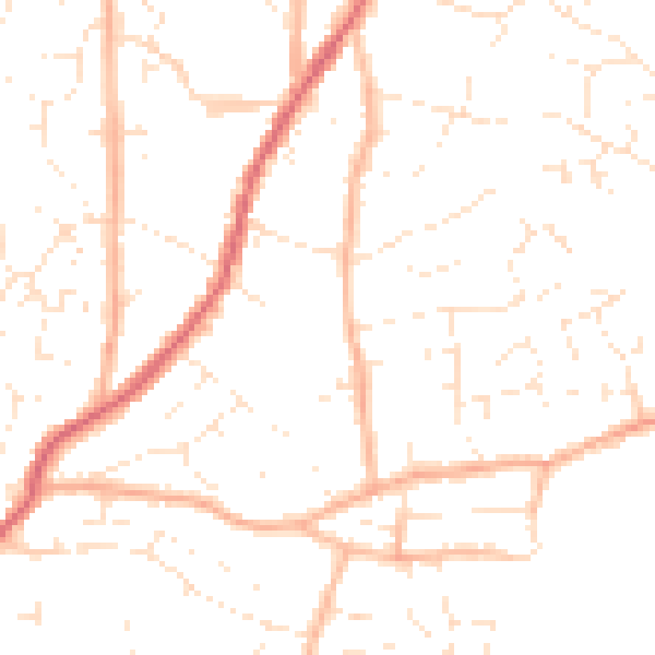 Daytime road noise heatmap for BS15 9PA
