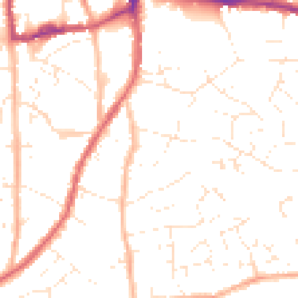Daytime road noise heatmap for BS15 9QE