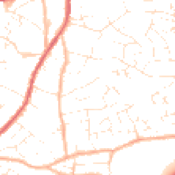 Daytime road noise heatmap for BS15 9QJ