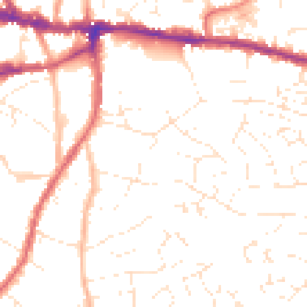 Daytime road noise heatmap for BS15 9QU
