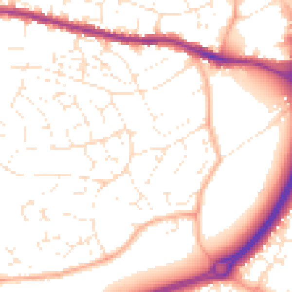 Daytime road noise heatmap for BS15 9RX