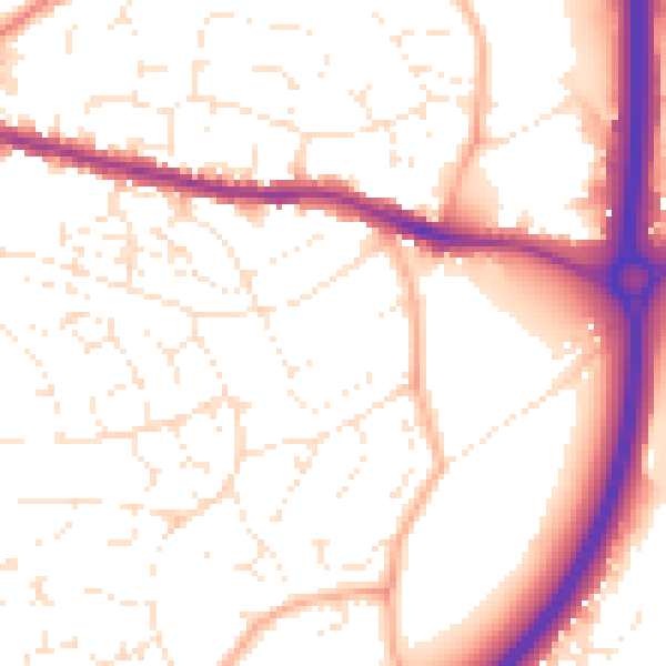 Daytime road noise heatmap for BS15 9SA