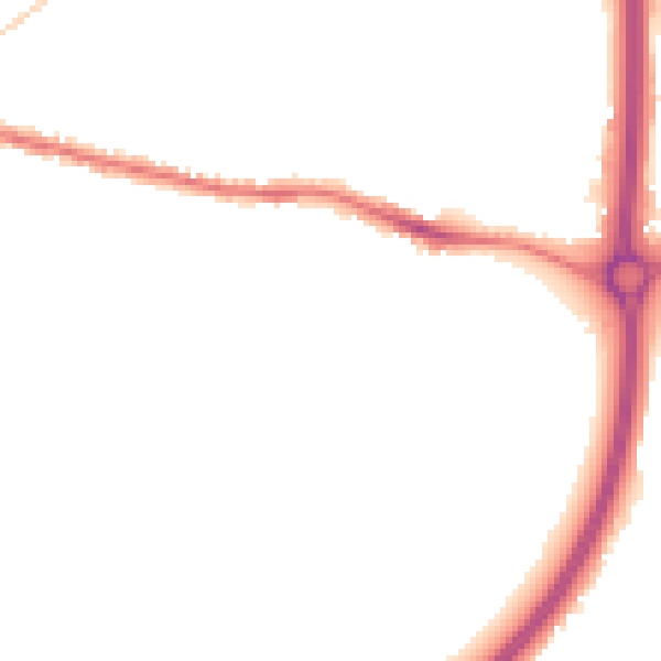 Night-time road noise heatmap for BS15 9SA