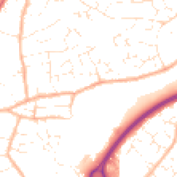 Daytime road noise heatmap for BS15 9SJ