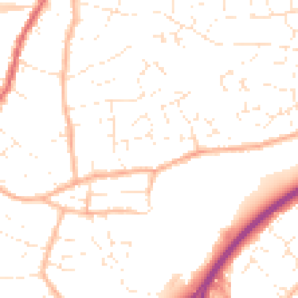 Daytime road noise heatmap for BS15 9TA
