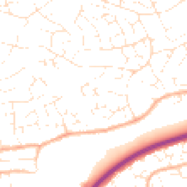 Daytime road noise heatmap for BS15 9TW