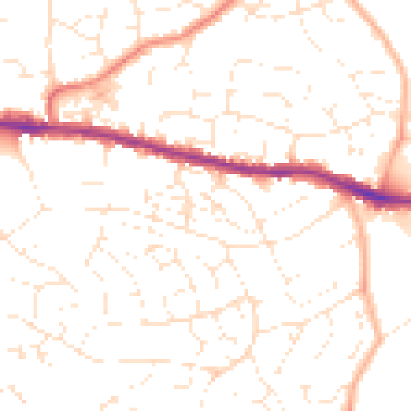 Daytime road noise heatmap for BS15 9UD