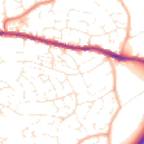 Daytime road noise heatmap for BS15 9UL