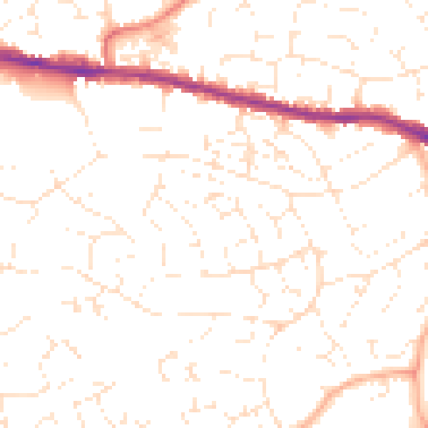 Daytime road noise heatmap for BS15 9UR