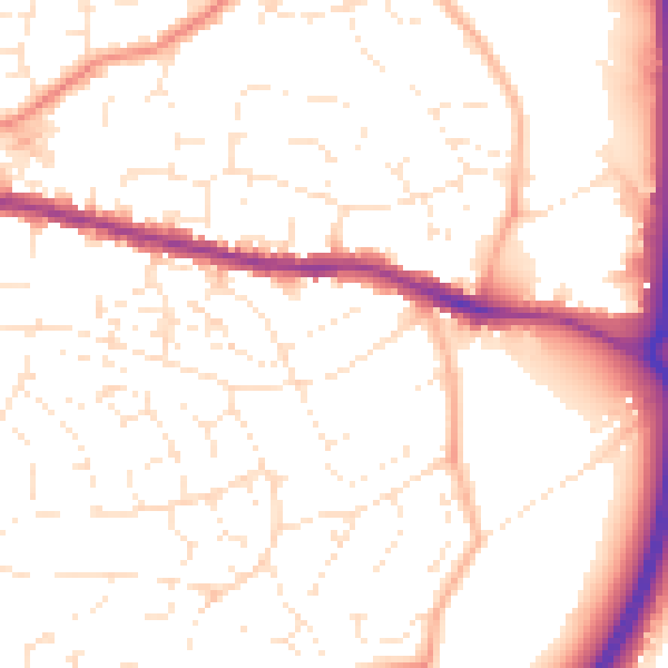 Daytime road noise heatmap for BS15 9UX