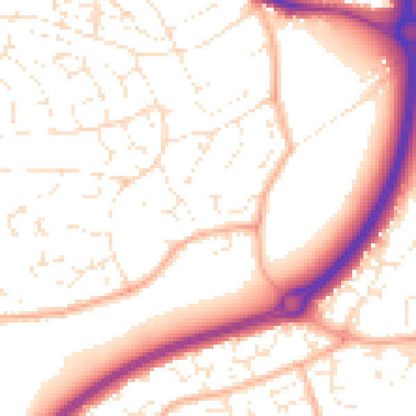 Daytime road noise heatmap for BS15 9YP