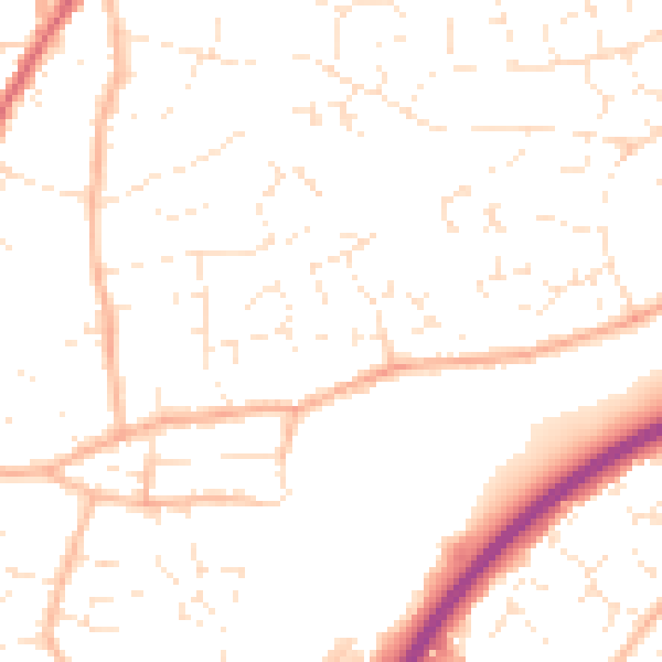 Daytime road noise heatmap for BS15 9ZB
