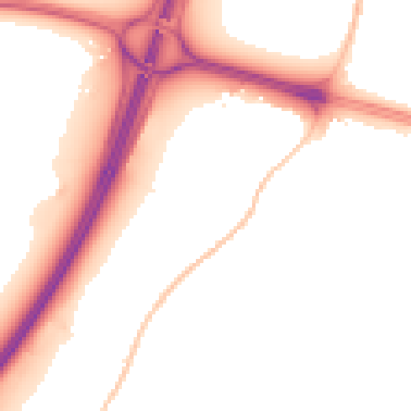 Night-time road noise heatmap for BS16 1QW