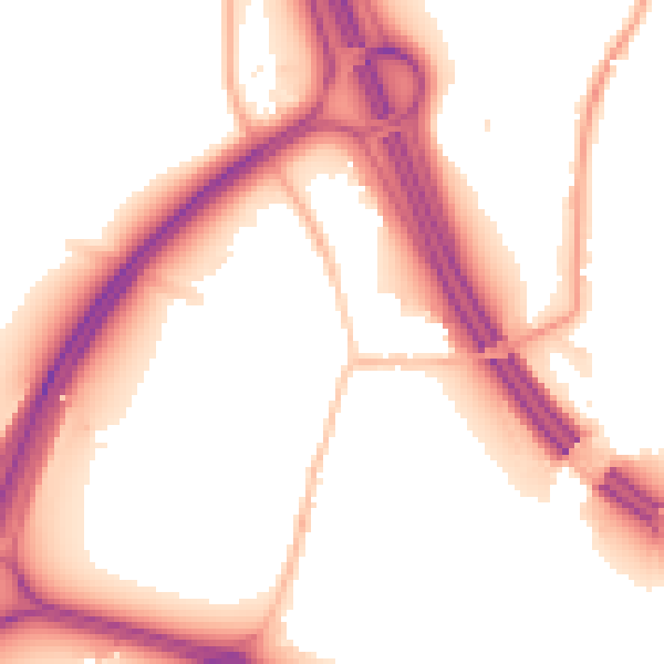 Night-time road noise heatmap for BS16 1RT
