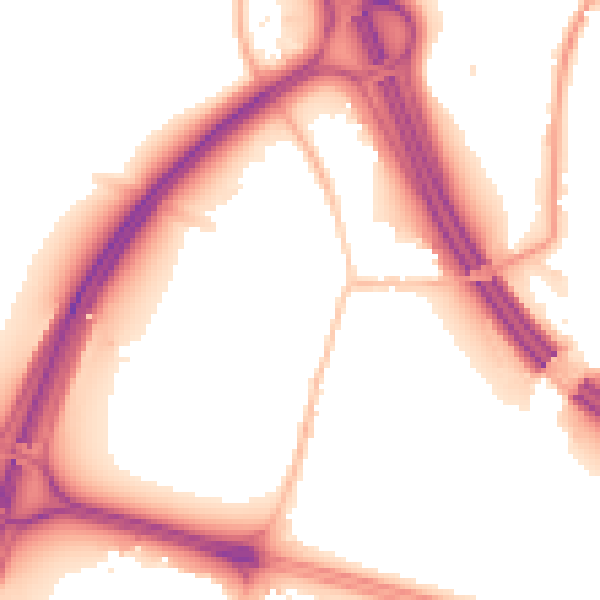 Night-time road noise heatmap for BS16 1RX