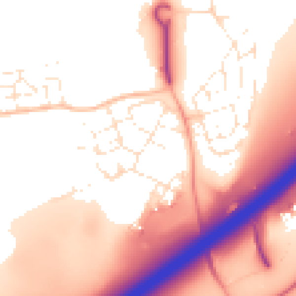 Daytime road noise heatmap for BS16 1WE