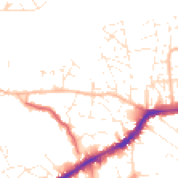 Daytime road noise heatmap for BS16 2BF
