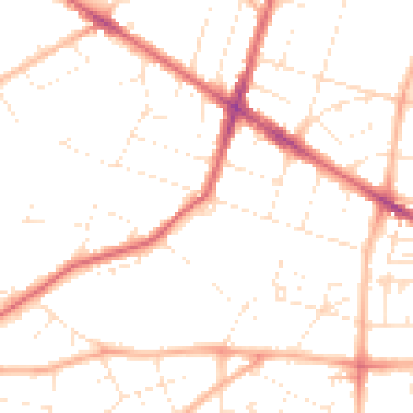 Daytime road noise heatmap for BS16 3LU