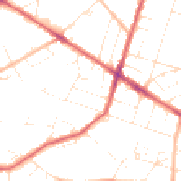 Daytime road noise heatmap for BS16 3NJ