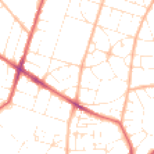 Daytime road noise heatmap for BS16 4DJ