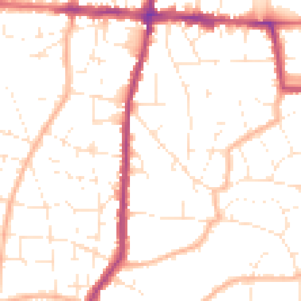 Daytime road noise heatmap for BS16 4DU