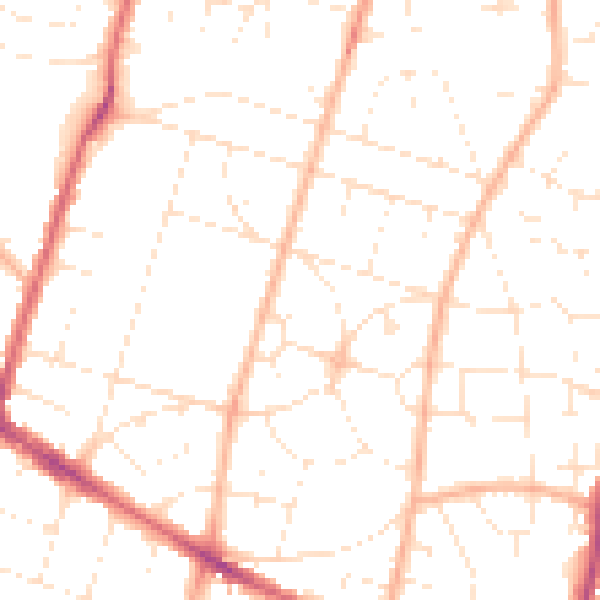Daytime road noise heatmap for BS16 4EL