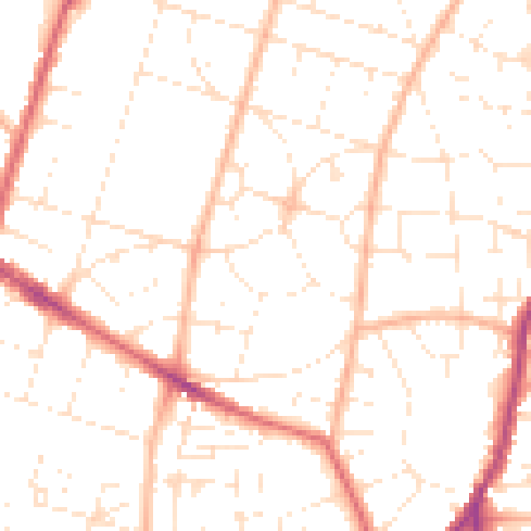Daytime road noise heatmap for BS16 4EU