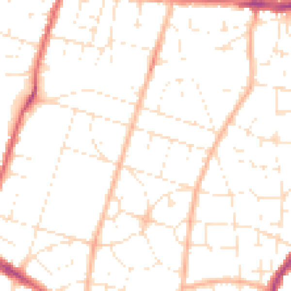 Daytime road noise heatmap for BS16 4JJ