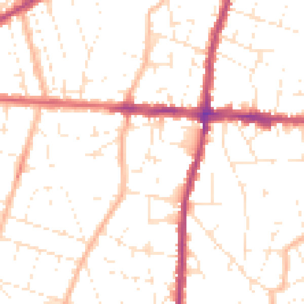 Daytime road noise heatmap for BS16 4NB