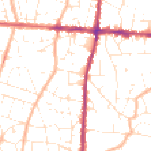 Daytime road noise heatmap for BS16 4NP