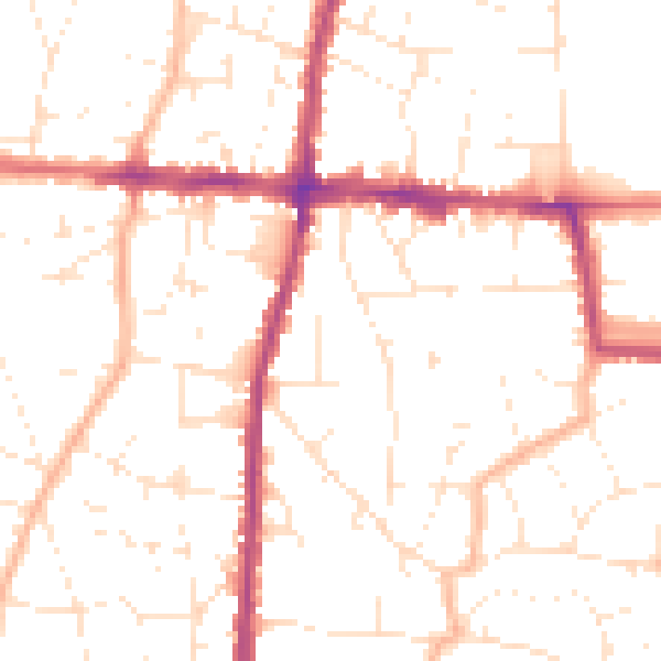 Daytime road noise heatmap for BS16 4QL