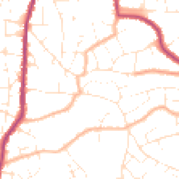 Daytime road noise heatmap for BS16 4RY